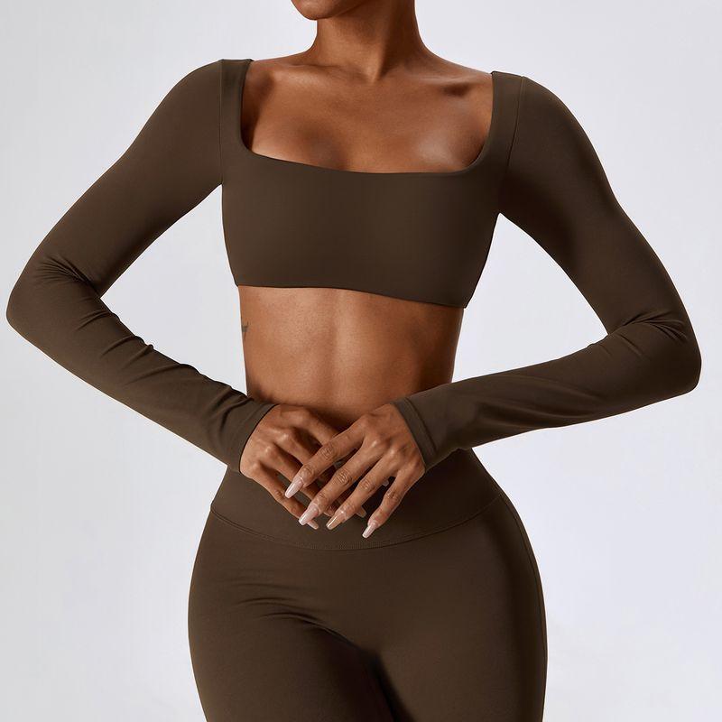 Guangzhou Zechuang Clothing Co., Ltd. Sexy Nude Feel Long Sleeve Yoga Wear Outdoor Running Workout T-shirt Quick-Drying Tight