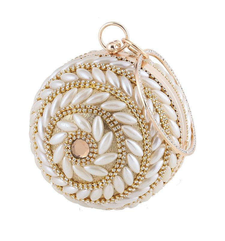 

Round Ball Shape Big Pearl Women Wedding Clutch Luxury Diamond Lady Silver Evening Clutches Shoulder Purse Crossboday Handbags 13cmX13cmX13cm золотой