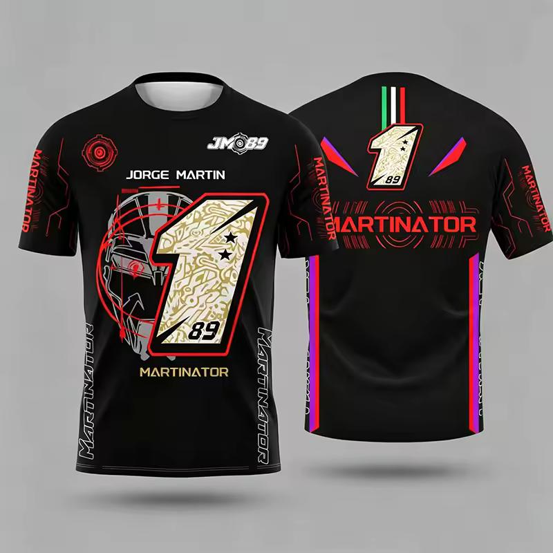 Sommer Mode Lässige Oberteile T-Shirts Martinator 89 Racing 3D Druck T-Shirt Totenkopf Grafik Herren Motorrad Sport Rundhals Kurzarm T-Shirt