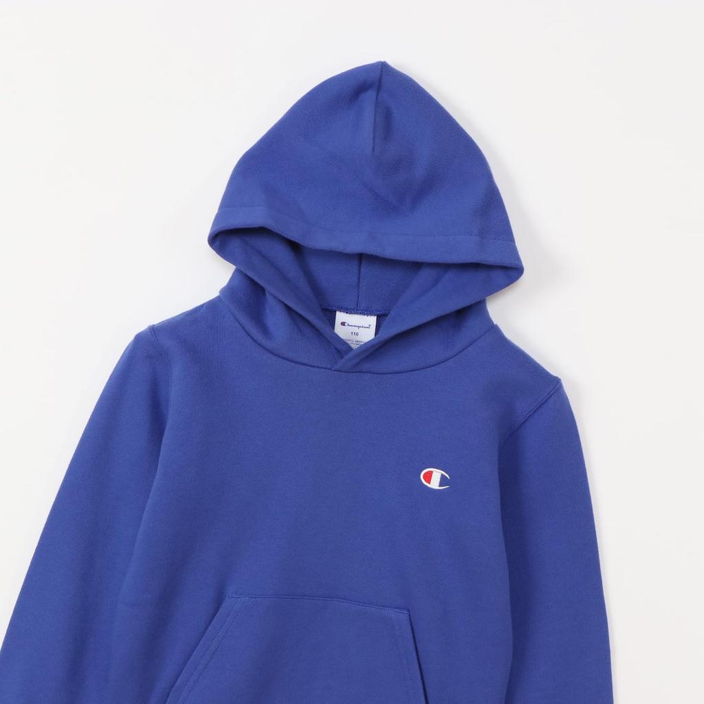 Champion Long COTTON One Point Logo Hooded 140 Kids' Sweatshirt, Sleeve, 100% Cotton, USA, Embroidered, Sweatshirt, Basic, CK-Y101/CK-Y101Z/CK-T101,