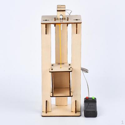 Wooden DIY Dye Hand Crank Model Elevator Toy