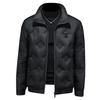 2025 Winter Men's Embossed Stand Collar Down Jacket - European Style Trendy Casual Outerwear