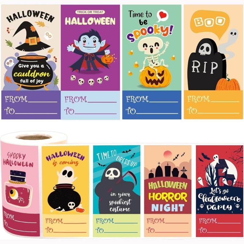 300 Pcs Reward Sticker Halloween Sticker Labels Pumpkins Sticker Decorative Sticker for Doors Window Decoration 1
