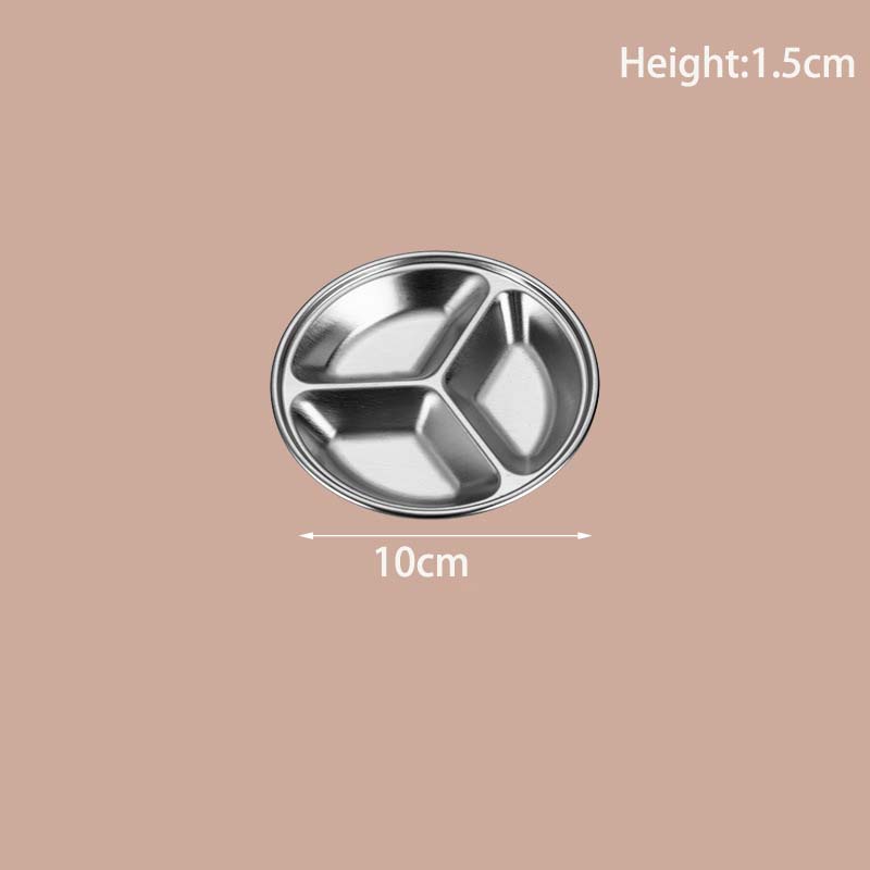

Нержавеющая сталь Корейская соусница Круглый поднос для подачи приправ Соевый соус Специи Приправа Блюдце для макания Хотпот Барбекю Посуда