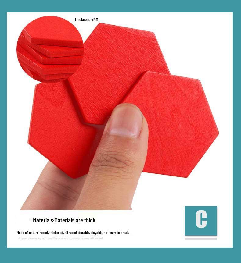 Wooden 155-Piece Shape Puzzle for Children's Early Education - Changeable Geometric Tangram Toy