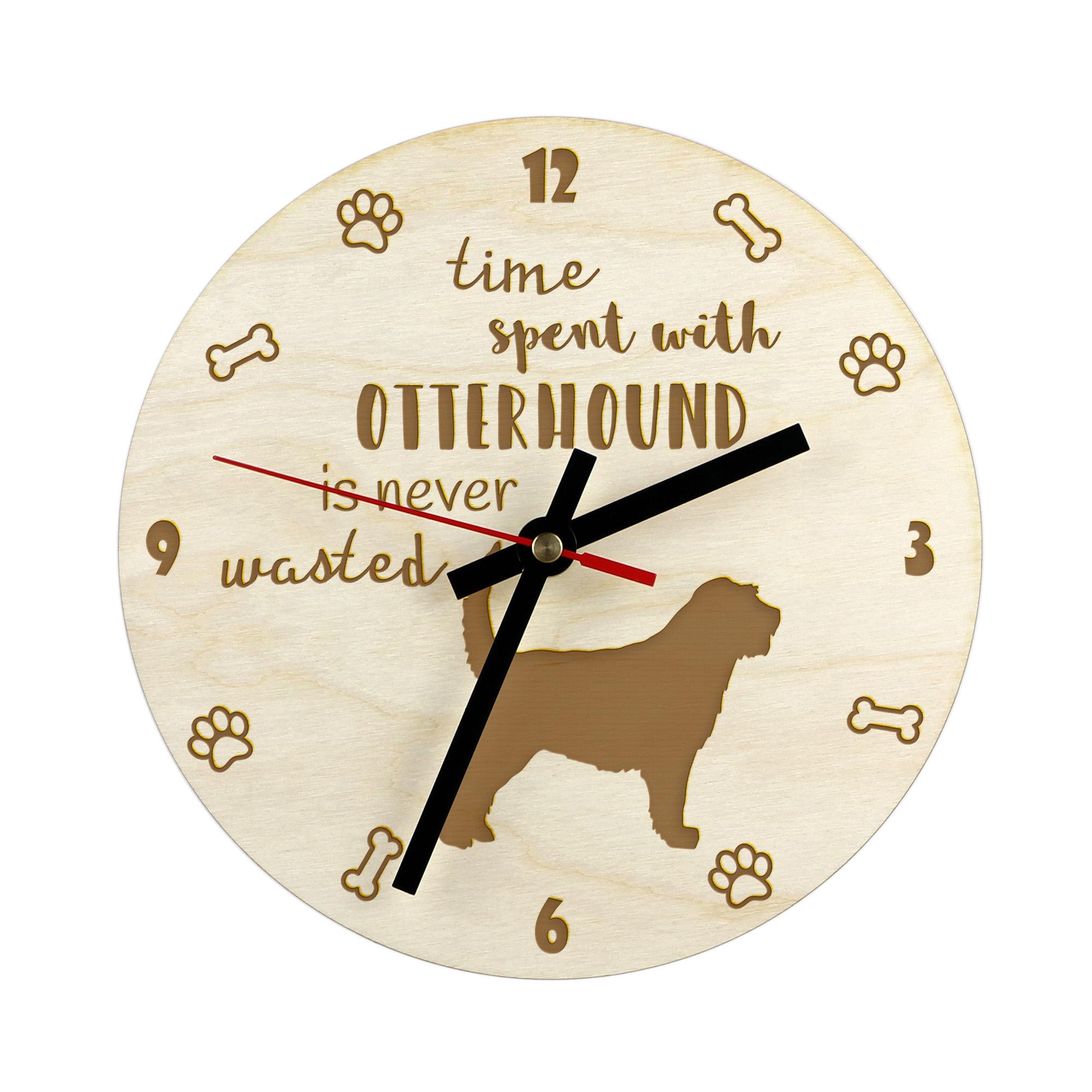 

Otterhound - clock with dog, wooden clock with engraving, personalised clock by Art-Dog