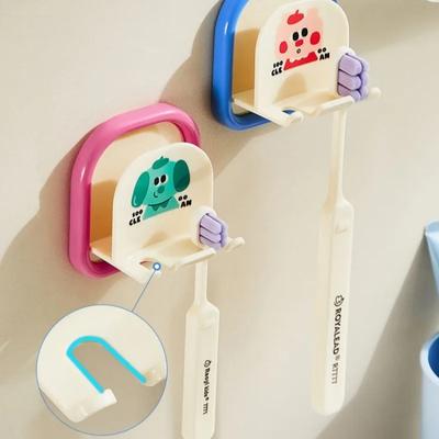 Household Wall Mounted Toothbrush Storage Rack Mouthwash Cup No Perforated Toothbrush Cup Plastic Organizer Bathroom Home Decor