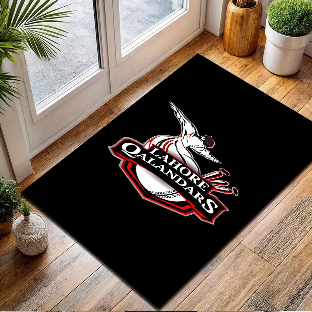 Lahore Qalandars Logo Design Patterned Carpet, Non Slip Mat Suitable for Living Room and Bedroom Sofas