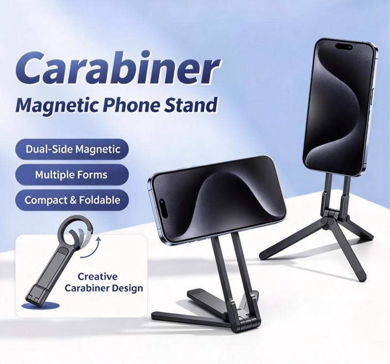 Pocket plastic material Magnetic Foldable Phone Tripod Holder Handheld Desktop Stand for Live Streaming Photography
