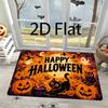 1pc Halloween Welcome Door Mat, Halloween Holiday Decorative Rug, 2D Flat Indoor Outdoor Interchangeable Entrance Mat - Pumpkin Black Cat Bedroom Soft