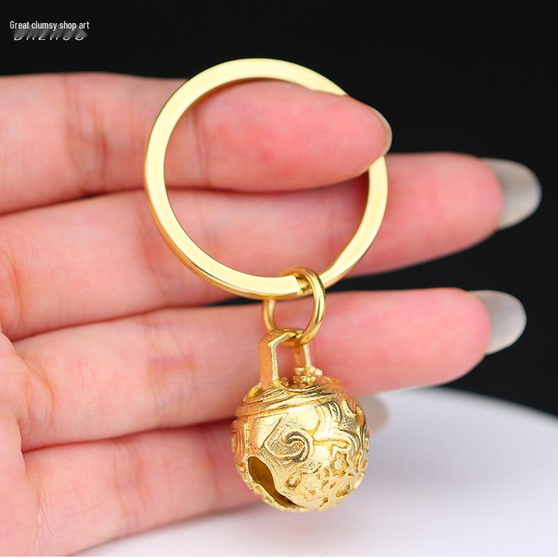 Pure Copper Small Bell Pendant - Creative Pet Accessory, Key Chain, or Bag Charm