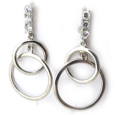 [B9557] - White 'Choreography' Silver Earrings