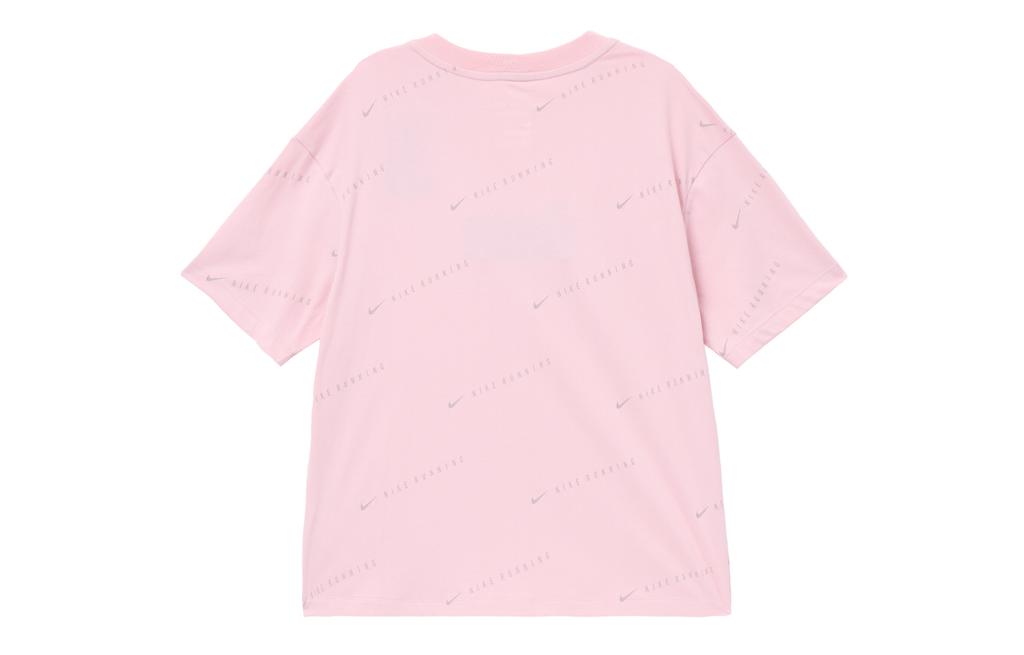 Nike T Shirts Women's Pink Crew Neck Moderate Straight Fit DM8679-605