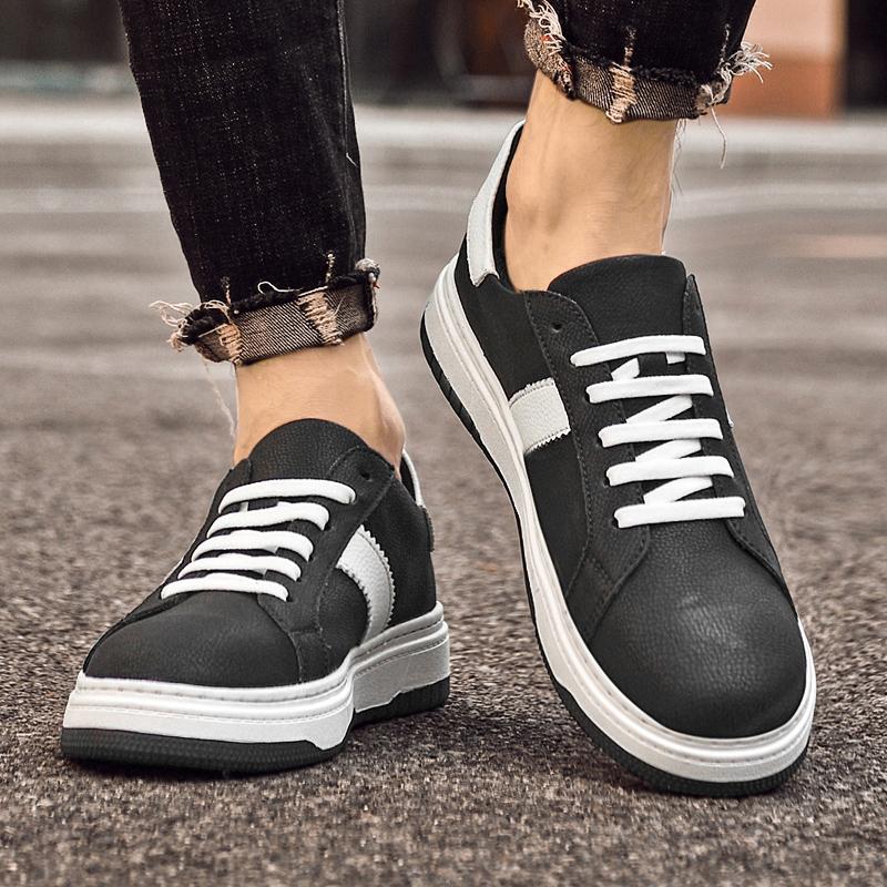 Fashion 2024 New Arrival Men Shoe Breathable Men Skate Shoes Genuine Leather Men's Flats Breathable Outdoor Sneakers Men Casual Footwear