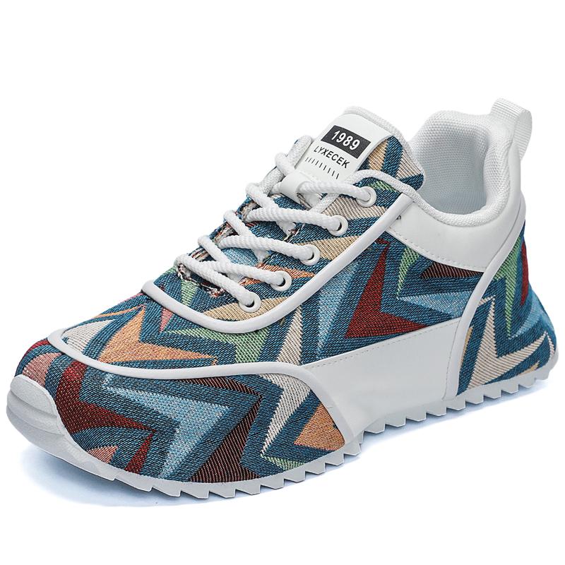 

Мужские парусиновые туфли, новые большие размеры, модные кроссовки на толстой подошве, дышащая повседневная спортивная обувь, мужская обувь для походов на открытом воздухе для мужчин 39