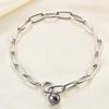 18K Gold Black Pearl Cross Chain Bracelet: Retro Punk Style