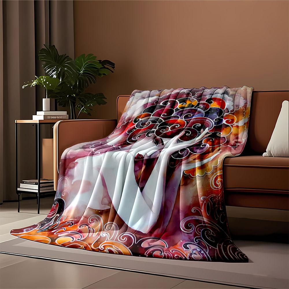 Swirling Colorful Cloud-like Patterns with Flowing Curves and Vivid Hues. for All Seasons Blanket Lunch Break Throw Gift