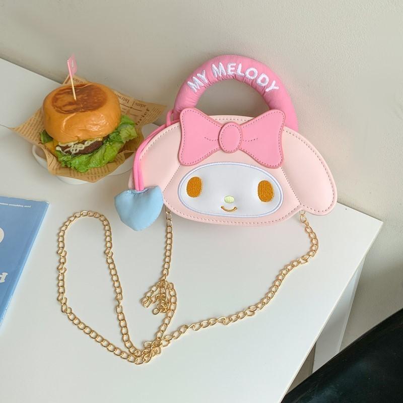 Hello Kitty Melody Cinnamoroll Mini Shoulder Bag Pu Chain Strap Sweet Summer Accessory For Daily Use