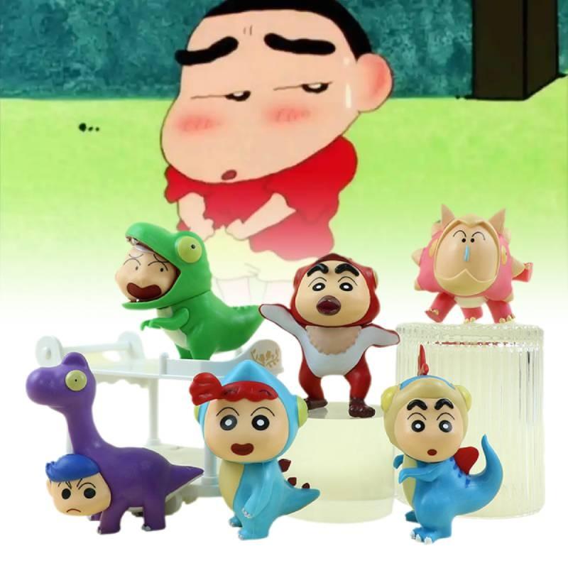 Crayon 6pcs Shin Chan Action Figure Decoration Doll Cartoon Toy Kids Anime Gifts