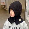 Women's scarf integrated knitted warm hat autumn and winter cold gloves outdoor one-piece children's wool cape hat