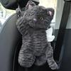 Plush Tissue Dispenser Plush Hangable Animal Car Tissue Holder 2 In 1 Car Tissue Box And Trash Can Decorative Organizer Black