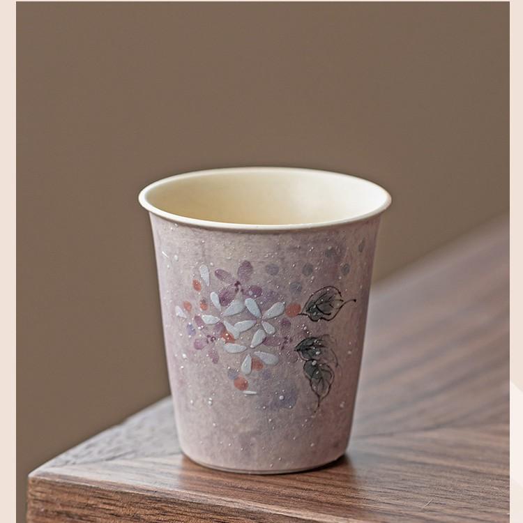 

Ручная роспись Гортензия Керамическая Маленькая Чайная Чашка Владельца, Набор для Чайной Церемонии Гунфу, Свежие и Изысканные Чашки для Послеобеденного Чая Изысканные Кружки 45ml