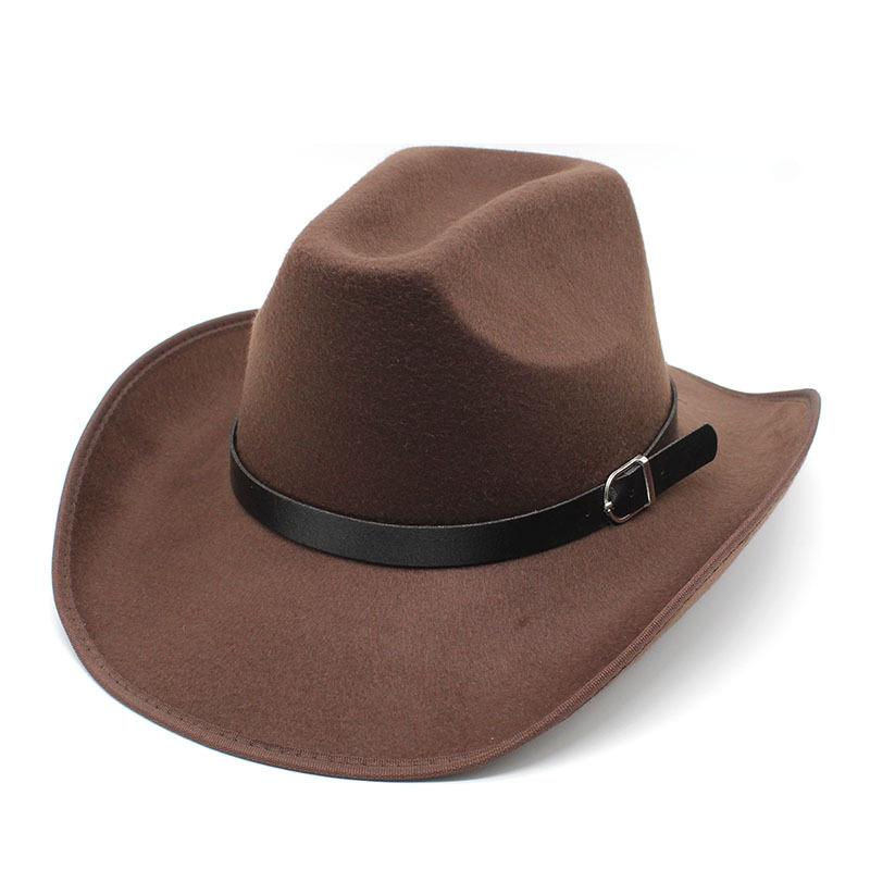 Hemming Woolen Top Hat Style Western Cowboy Hat Knight Hat Word Top Men'S And Women'S Hat