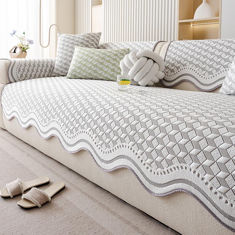 

New Special-Shaped Irregular Sofa Cushion, Cool In Summer, Ice Silk Fixed, Non-Slip And Anti-Cat Scratch, Straight Row Seat Cushion 70*70cm