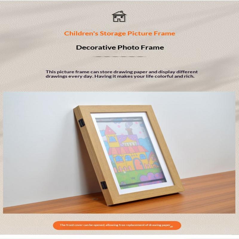 Ids Art Frames, Front Opening Kids Artwork Frames Changeable, White Artwork Display Storage Frame For Wall, Holds 50 Pcs, For 3D