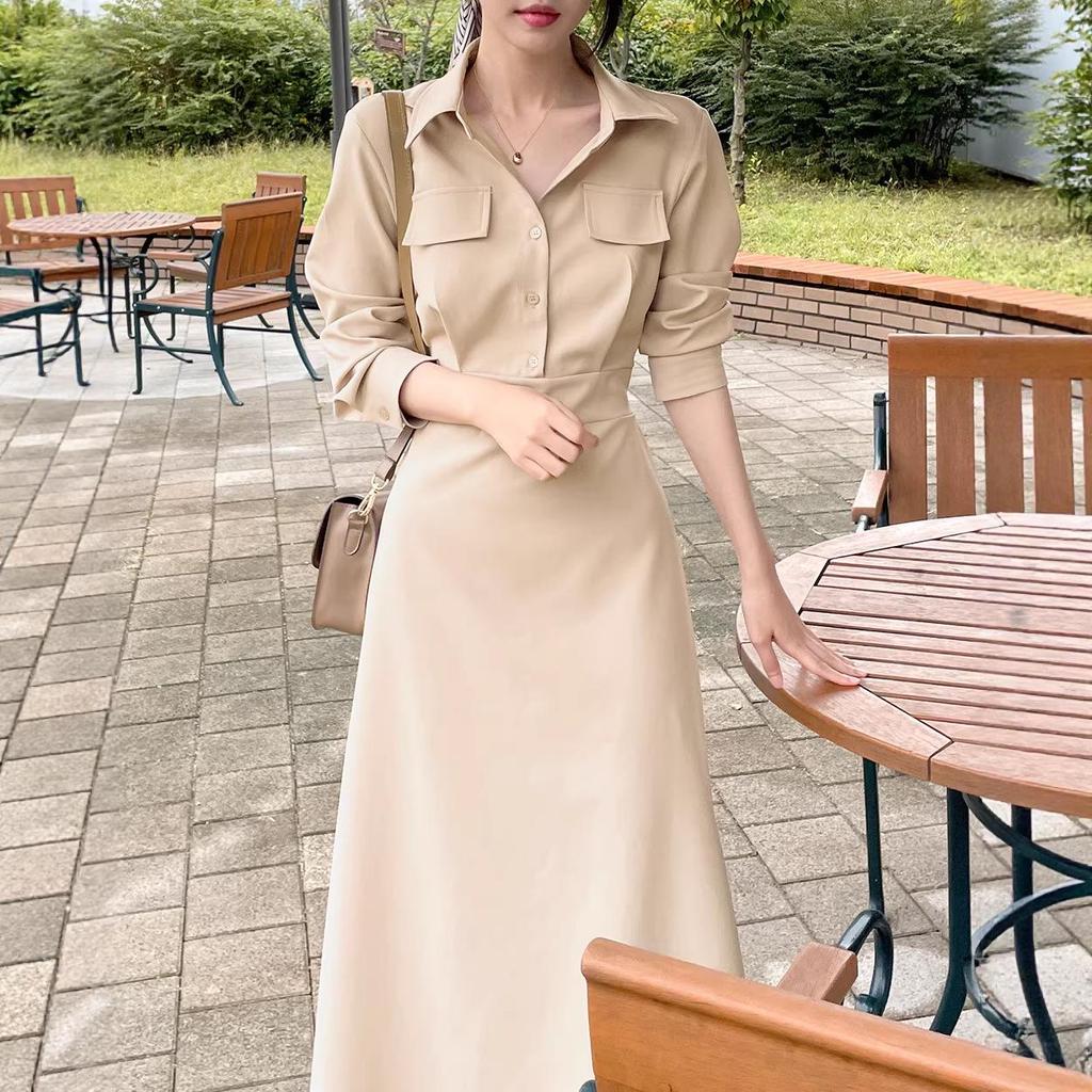 2026 Spring Korean Chic French Style Waist-Cinched Slimming Dress for Women