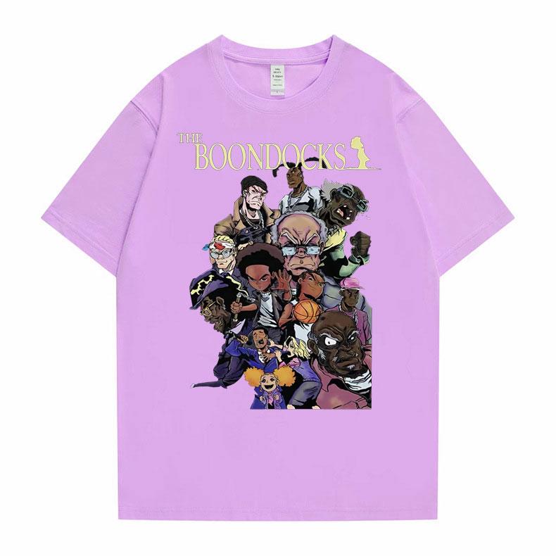 The Boondocks Huey and Riley Printed Tshirt Unisex Women Anime Cartoon Fashion Tshirt Funny Unisex T Shirts Male Hip Hop Streetwear
