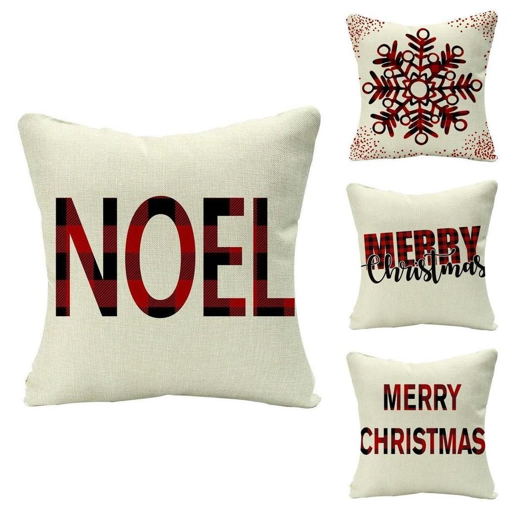 Festive Christmas Cushion Cover Featuring Adorable Reindeer And Snowflakes Design