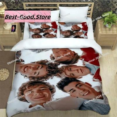 Conjunto de Roupa de Cama Estampado O-ONE Music Band D-Direction Conjunto de Cama Com Fronha Capa de Edredom Macia Tamanho Solteiro Casal Queen Super King