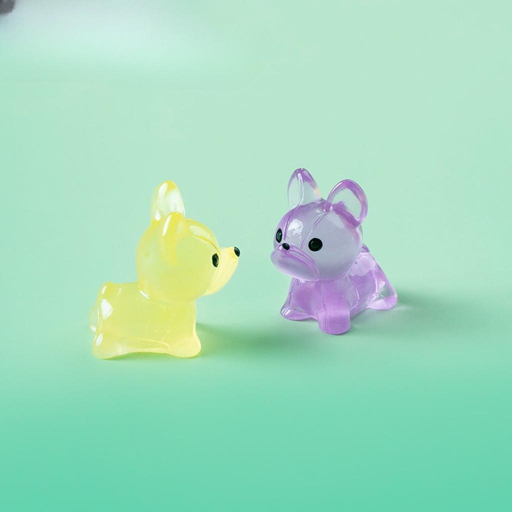 Mix 9 Creative Cute Luminous Puppies With Cute Diy Decorative Accessories, Micro Landscape Desktop, Car Carrying Small Ornaments