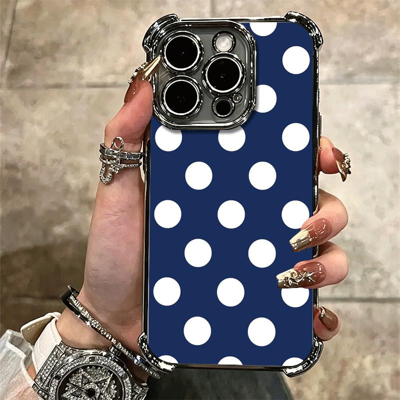 Polka Dots Art Fashion Desgin Soft Phone Case For iPhone 15 16 17 Air 14 Pro Max 16E Plus 13 12 Mini Plating Anti-Fall Fundas