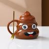 Ceramic Poop Cup 500ml Creative Coffee Mug with Spoon Comfortable Grip Tea Mug Novelty Drinkware Gifts