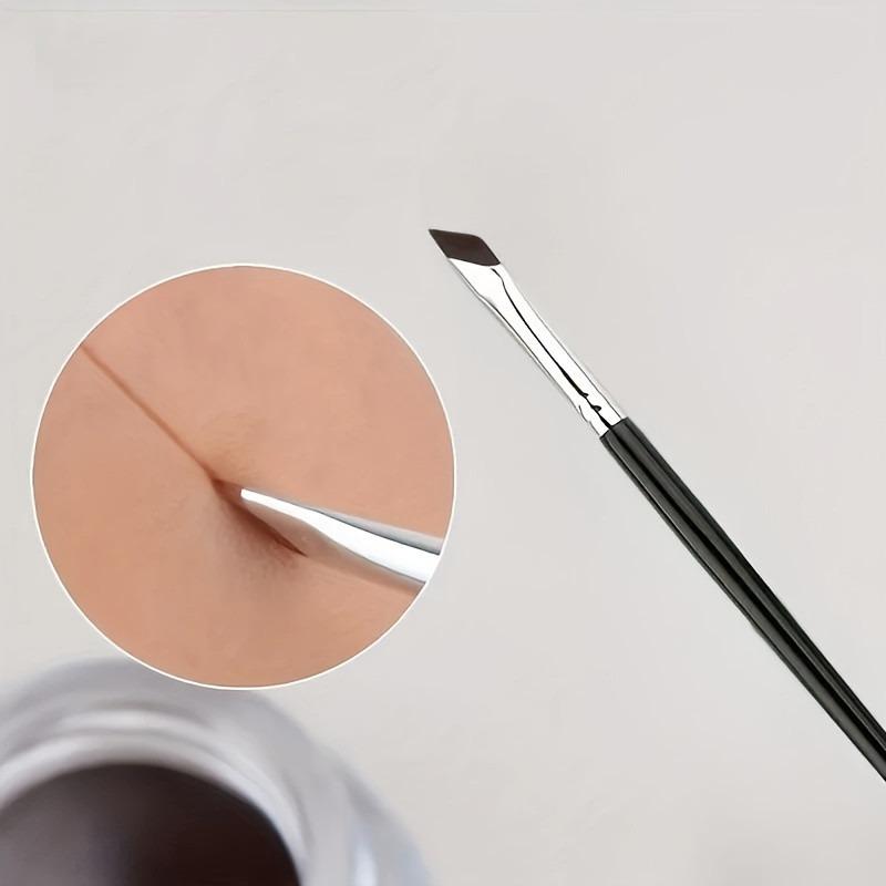 Eye Makeup Brush Ultra-Thin Angled Eyeliner Brow Multi-Purpose Soft Flat Hair Fine Lines Precision Coloring Travel