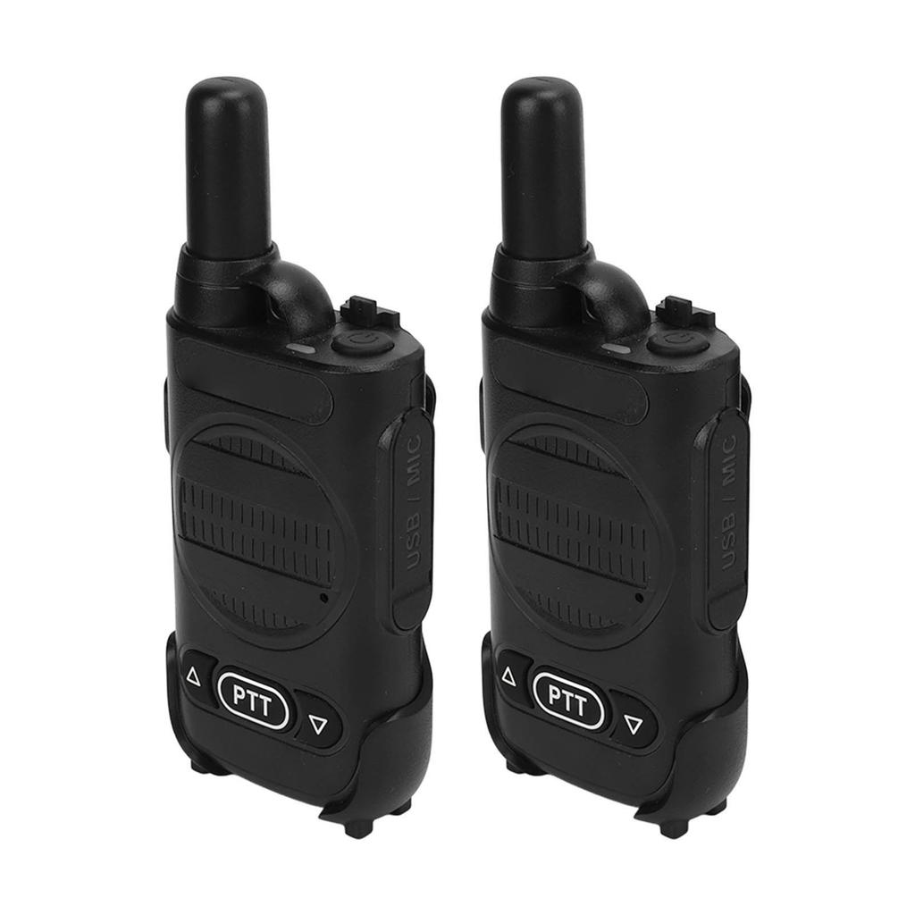 2 Pcs Mini Two Way Radio Handsfree Walkie Talkies  for Construction Site Hotel