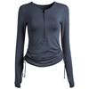 Color Discount 190804 Fashion Drawstring Long Sleeve Yoga Wear Casual Slim Fit and Quick-Drying Running Sports Workout Clothes for Women