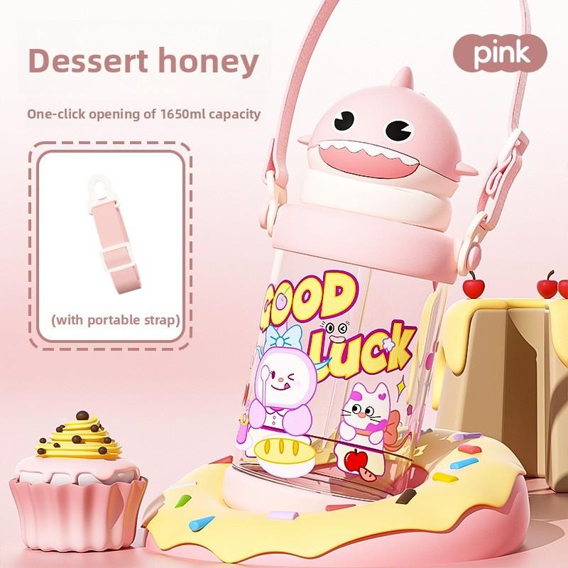 Cartoon Childrens Plastic Cup With Straw And Heat Resistant Material For Outdoor Use