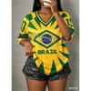 Brasil Flag Football Jersey Sports T-Shirts Brasil Flag Street Plus Size Soccer Jerseys Unisex Casual Graphic T Shirts
