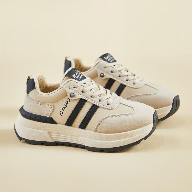 

Женские зимние повседневные кроссовки на толстой платформе, нескользящие, удобные, для ходьбы, с подкладкой из искусственного меха, со шнуровкой, теплые кроссовки для бега, теннисная обувь для женщин 40