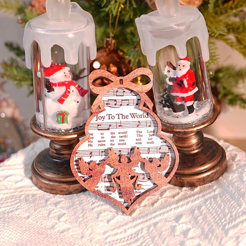 3D Wooden Musical Christmas Tree Hanging Ornament & Magnetic Fridge Sticker