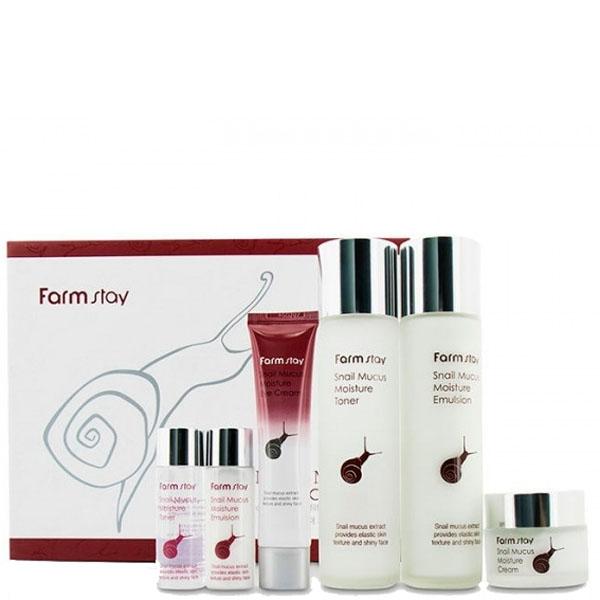 FARM STAY Snail Mucus Moisture Skin Care Set 6items + RANDOM GIFT