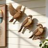 3 Pcs Wooden Sparrow Wall Art Rustic 2D Flying Birds Wall Hanging Decor for Living Room Bedroom Nursery Kids Room Farmhouse