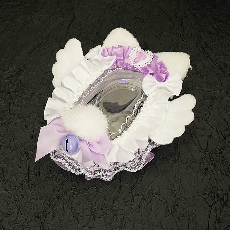 Original Lace Itabag Kawaii Mini 10cm Doll Storage Bag Transparent Handmade Bag Anime Doll Protective Case with Wings Decoration