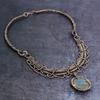 Natural Labradorite Gemstone Handmade Copper Wire Wrap Jewelry Necklace 18" Z7z91