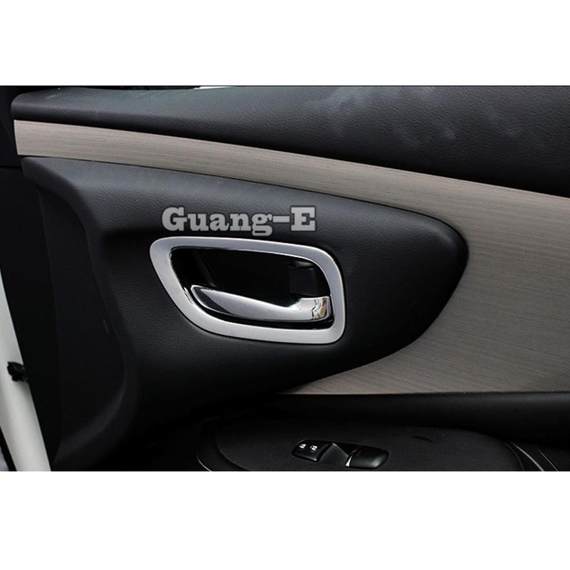 For Nissan Murano 2015 2016 2017 2018 Car Cover Stick Trim Door Inner Handle Bowl Armrest Handrail Frame Lamp Panel 4PCs