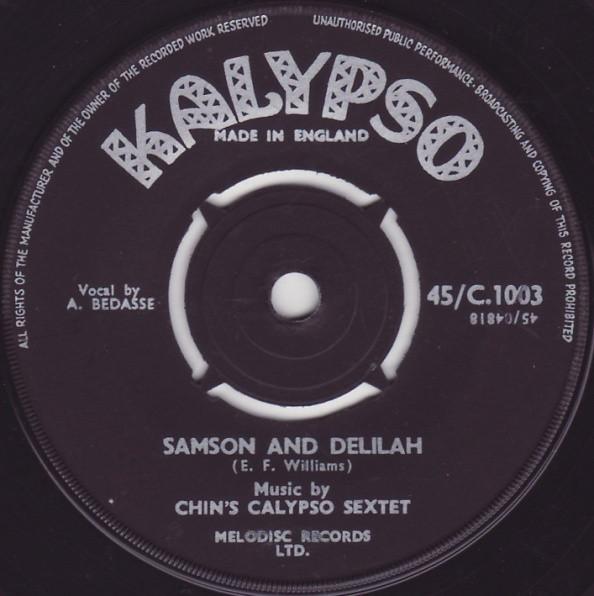 

7-дюймовая пластинка CHINS CALYPSO SEXTET Самсон и Далила 45C1003 Kalypso UK Мировая музыка Б/У