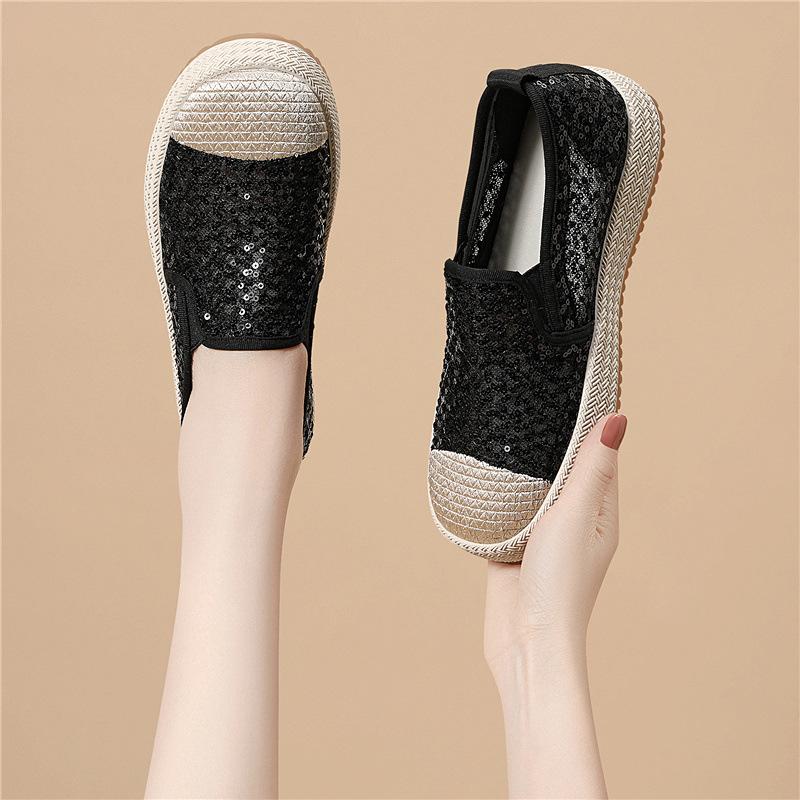 Not tired feet fisherman shoes women's fashion mesh new one-pedal lazy thick-soled small fragrant wind shallow mouth casual women's single shoes